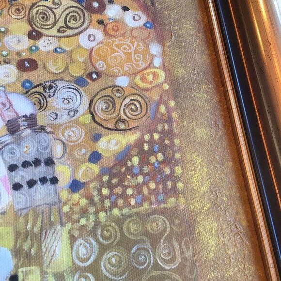 HAND PAINTED 21” Canvas Framed of Gustav Klimt.. - Picture 4 of 16